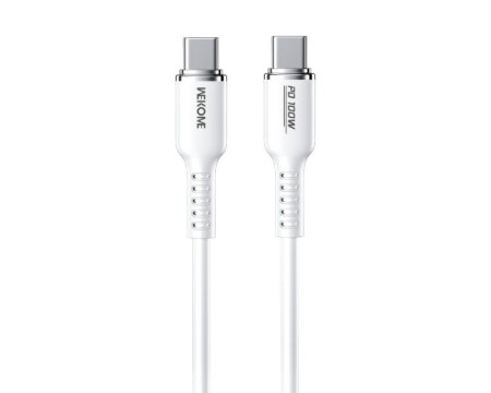 WEKOME WDC-11 Kabl USB tip C MM 1.2m za Super brzo punjenje 100W Silicon Soft, beli
