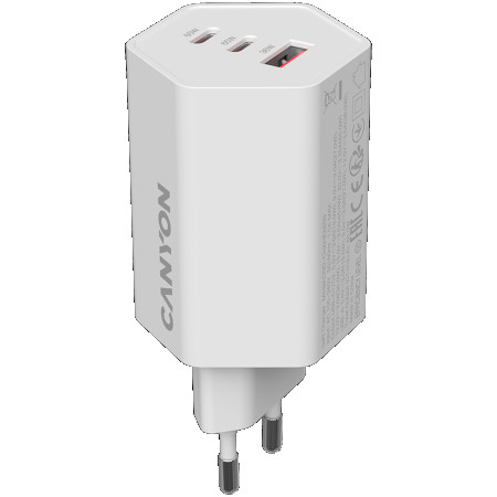 CANYON charger HEXAGON 65 GaN 65W 2xPD 1xQC EU White ( CND-CHAHEX65W ) 