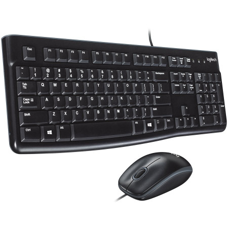 LOGITECH MK120 Corded Combo - BLACK - USB - US INTL 920-002562