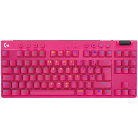 LOGITECH G PRO X TKL LIGHTSPEED Mechanical Gaming Keyboard - MAGENTA US INTl TACTILE 920-012159