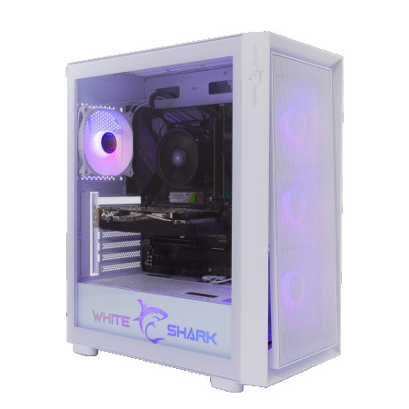 White Shark GCC 2401 WARHEAD - 3 White  4 Fans PC CASE