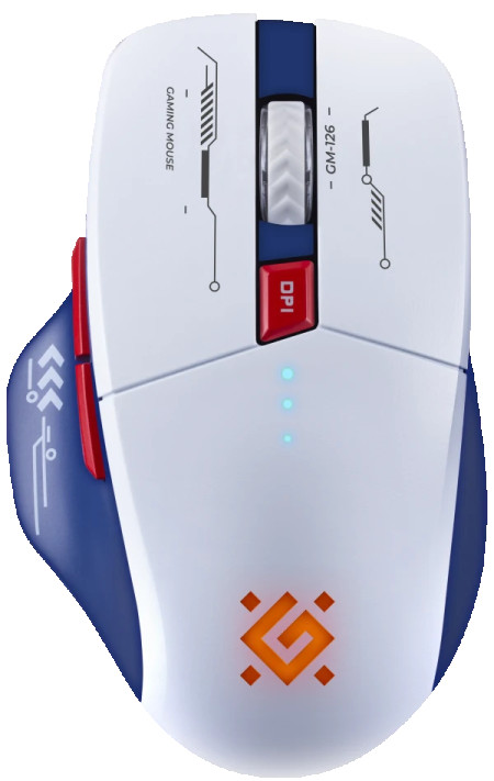 Bežični Gaming miš Defender Tisa GM-126 Belo plaviLED7D2.4+BT1600dp