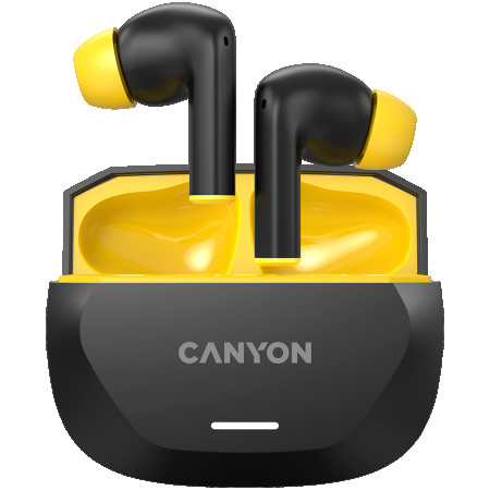 CANYON headset HEXAGON 7 TWS ANC+ENC Wireless Charge Black Yellow ( CNS-TWS7BY ) 