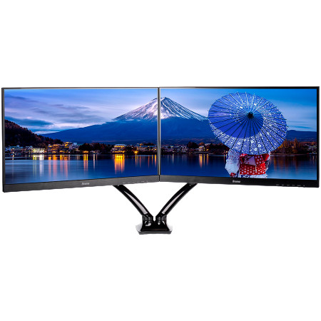 Iiyama DS3002C-B1 - Mounting kitfor 2 monitors (adjustable arm) black screen size: 10''-27'' desk-mountable ( DS3002C-B1 ) 