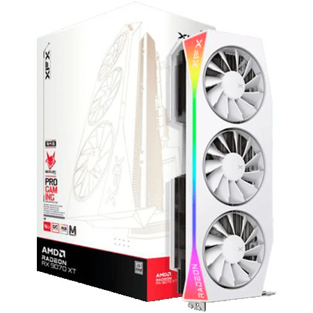XFX Mercury AMD Radeon RX 9070XT OC White Magnetic Air Edition RGB 16GB RX-97TMARGW9