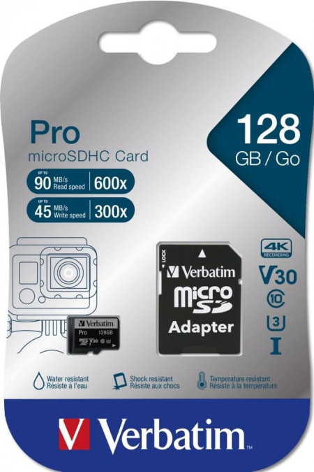 Verbatim PRO MicroSDXC CL10 UHS-3 128GB (47044)