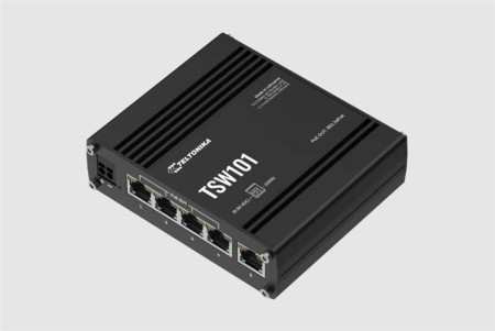 Industrijski switch Ethernet TSW101, PoE 5 Gbe sa napajanjem