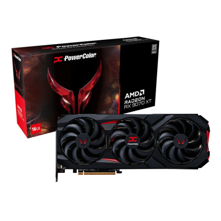 PowerColor AMD Radeon RX 9070 XT Red Devil Overclocked Triple Fan 16GB GDDR6 RX9070XT 16G-E/OC