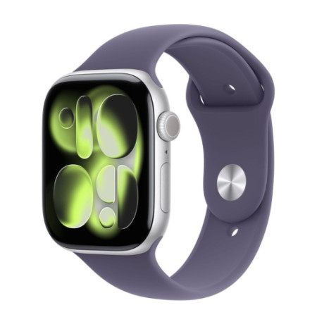 Apple Watch S11 GPS 46mm Silver Aluminium Case with Purple Fog Sport Band - ML meva4rka
