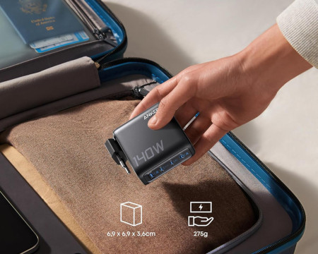 ANKER 140W zidni punjač 4-porta (3x USB-C, 1x USB-A) USB-C kabl