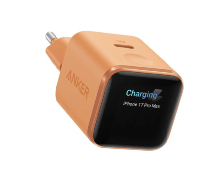 ANKER Nano 45W putni zidni punjač sa ekranom, USB-C port, narandžasti