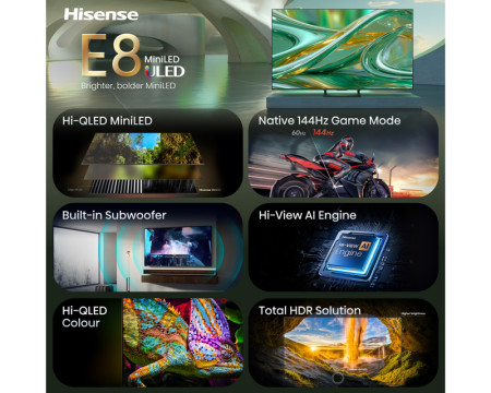 HISENSE 65'' 65E8S ULED MiniLED 4K UHD Smart TV