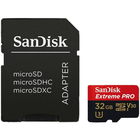 SANDISK Extreme PRO microSDHC 32GB + SD Adapter SDSQXCG-032G-GN6MA