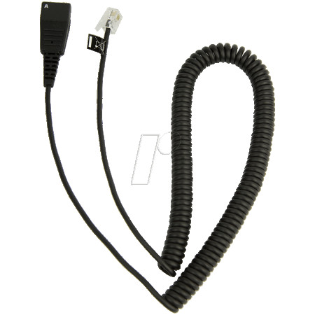 JABRA QD Cord to RJ10, coiled, 0,5 - 2 meters, for Lucent Callmaster V, VI, Cisco 79xx and PLX A22 8800-01-37