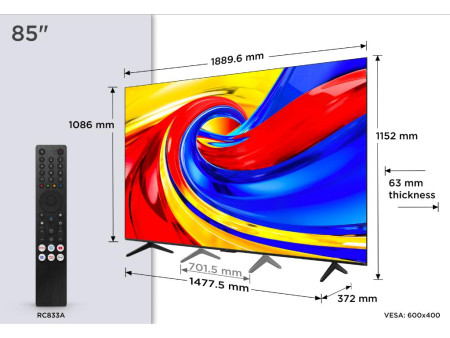  TCL 85P7LQLED 85''4K UHD 60Hz Google TV crna 85P7L