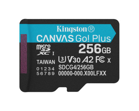 KINGSTON Memorijska kartica U3 V30 microSDXC 256GB Canvas Go Plus 200MBs A2 SDCG4256GBSP