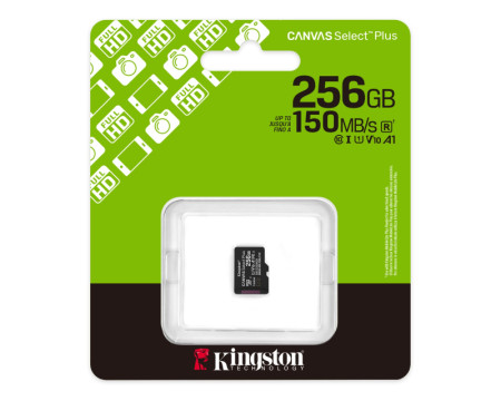 KINGSTON Memorijska kartica U1 V10 SDXC 256GB Canvas Select Plus G3 150R A1 SDCS3256GBSP