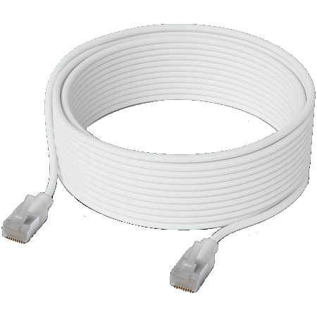Ubiquiti UniFi UACC-Cable-Patch-EL-C6A-8M-W Premium Patch Cable Ultra-thin braided, designed and optimized for 10 GbE networking, RJ45