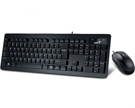 GENIUS SlimStar C130 USB YU crna tastatura+ USB crni miš ( 1435 )