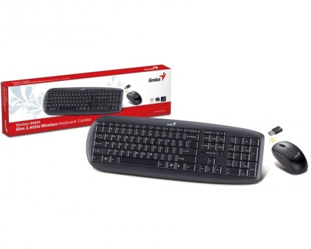 GENIUS KB-8000X Wireless Multimedia USB YU crna tastatura + Wireless miš ( 1436 )
